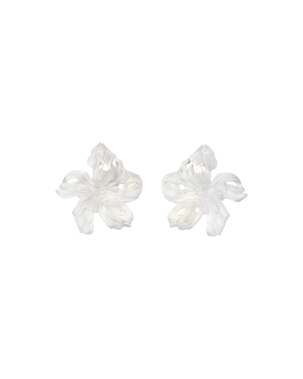 'Medium Clear Flower Earrings'