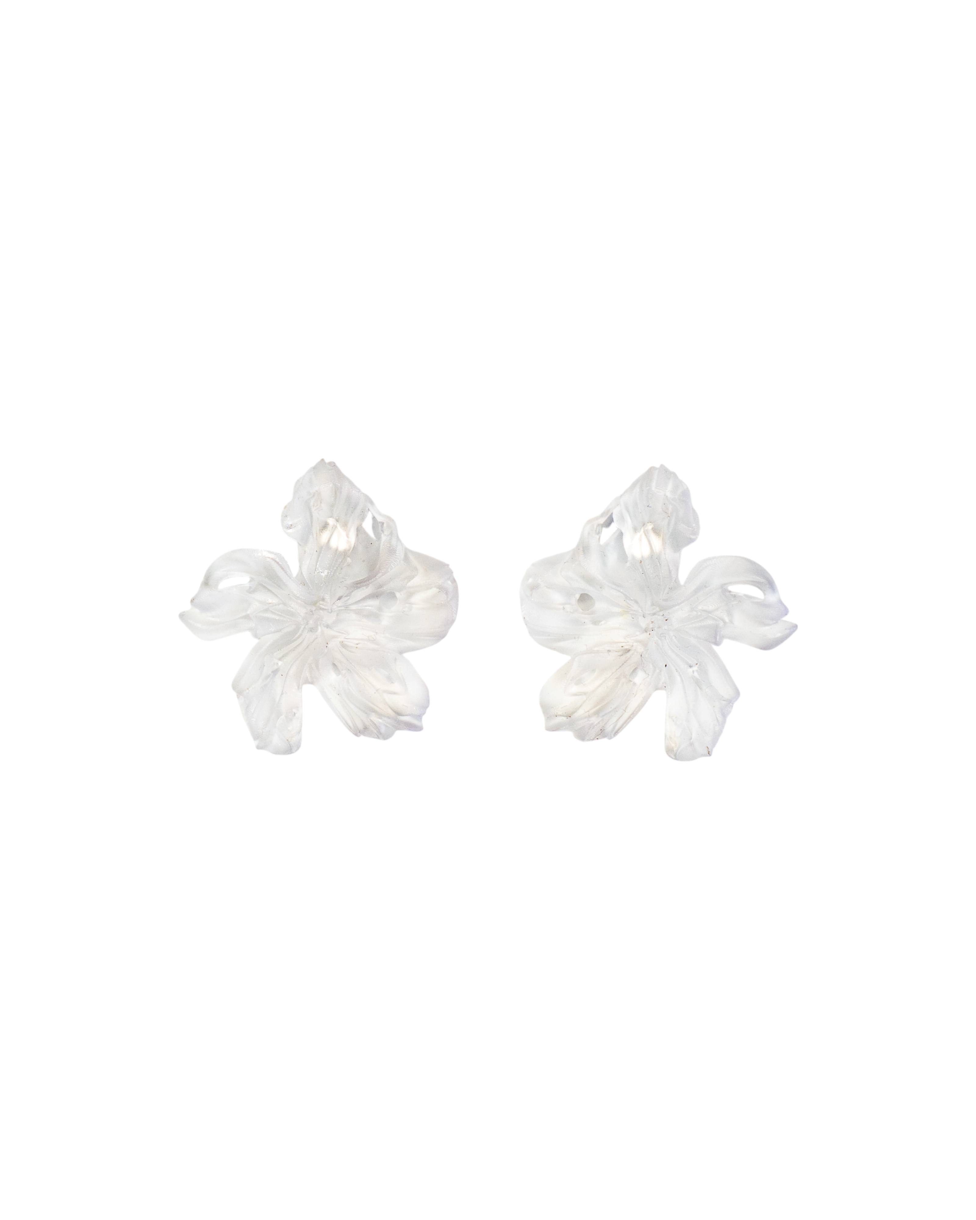 'Medium Clear Flower Earrings'