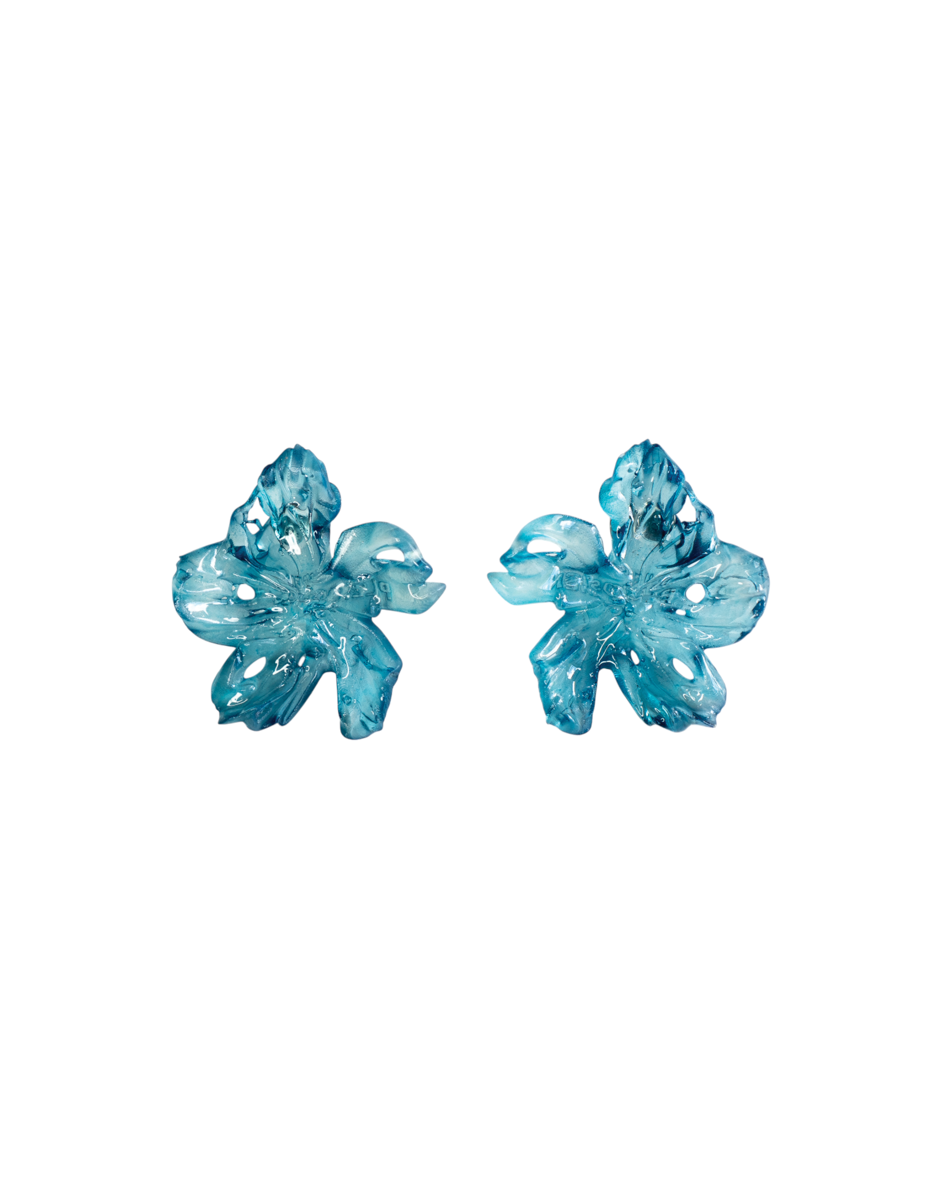 'medium blue flower earrings'