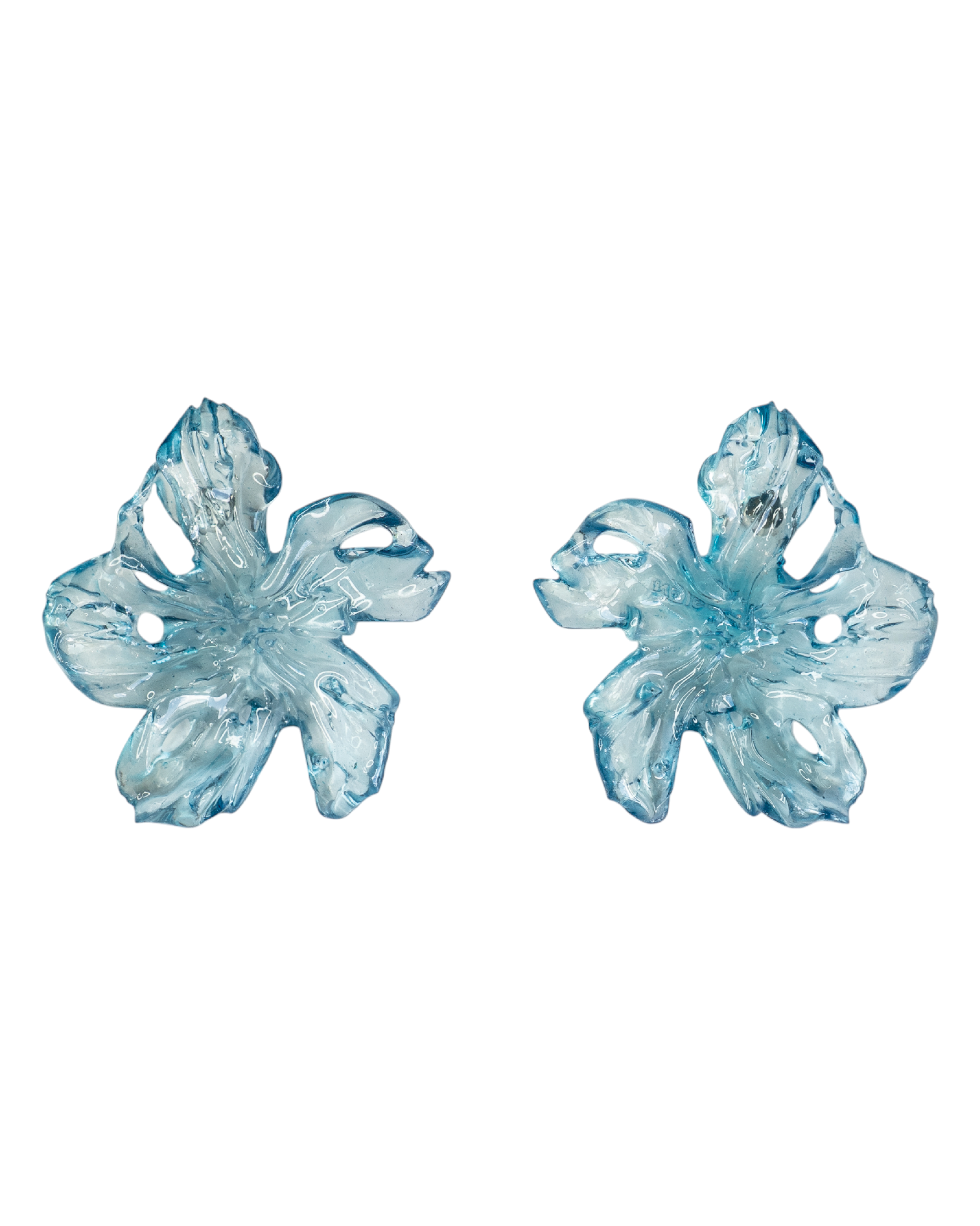 'large blue flower earrings'