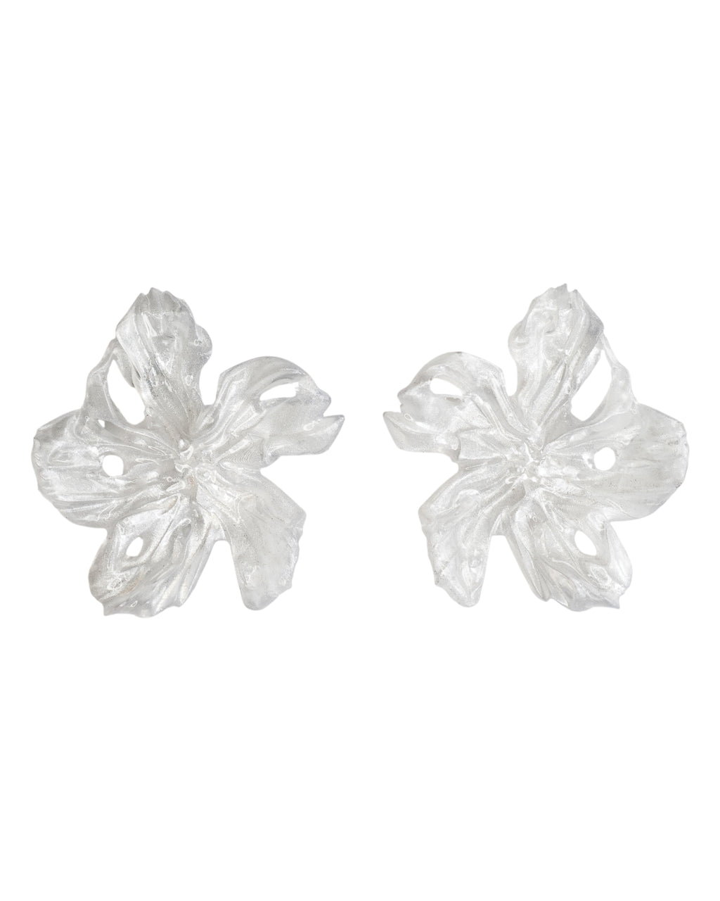 'large opalescent flower earrings'