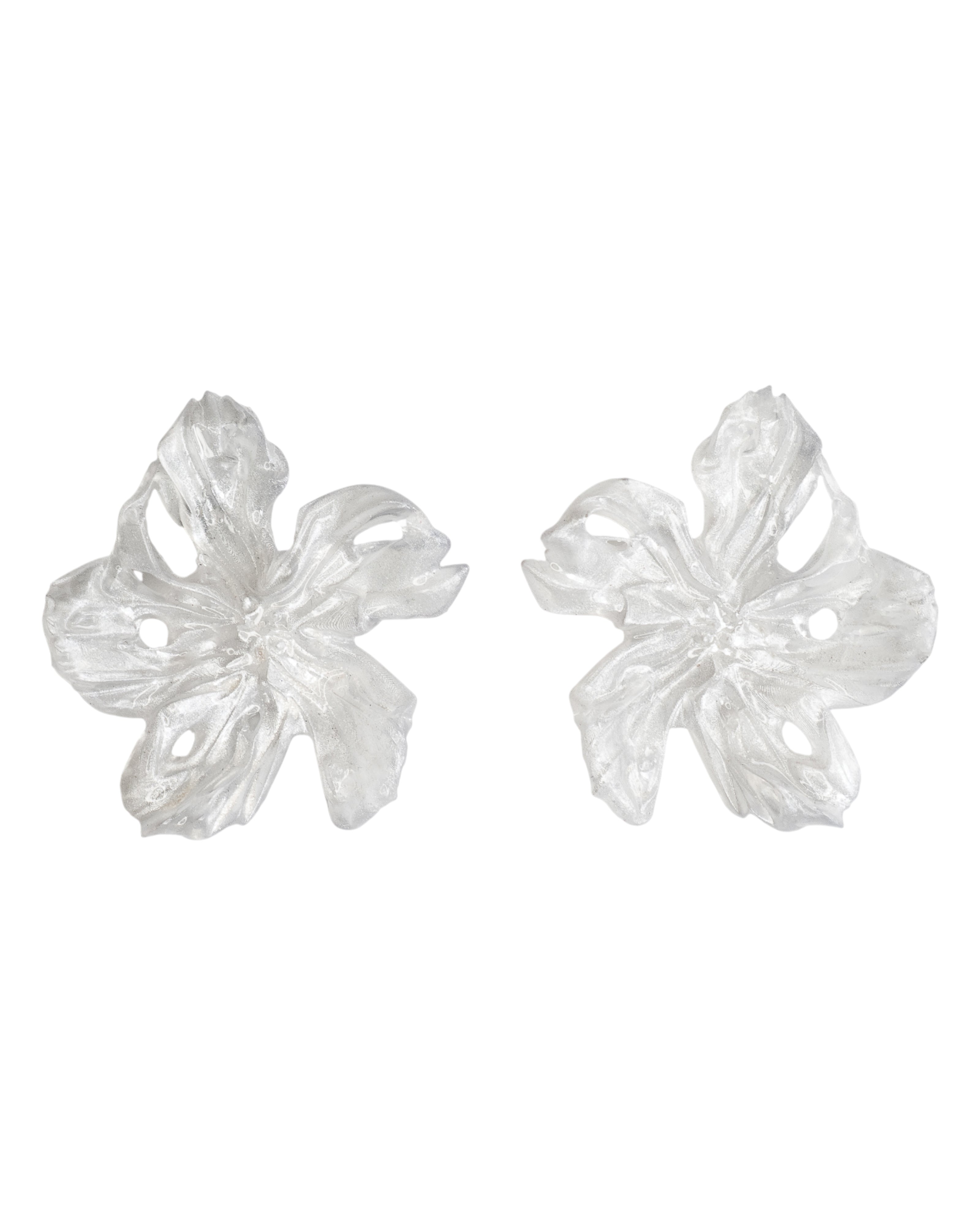 'large opalescent flower earrings'