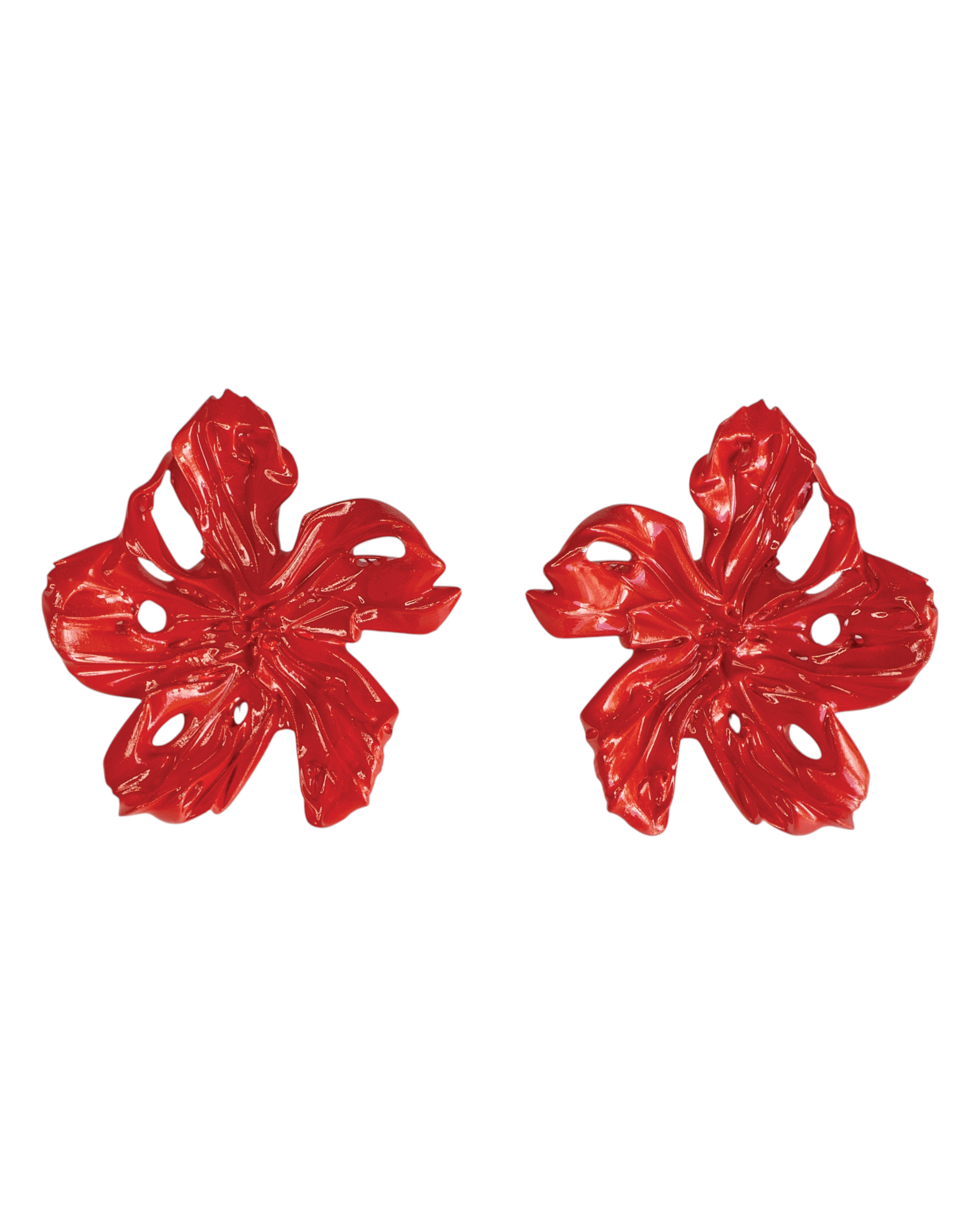 'Red Flower Earrings'