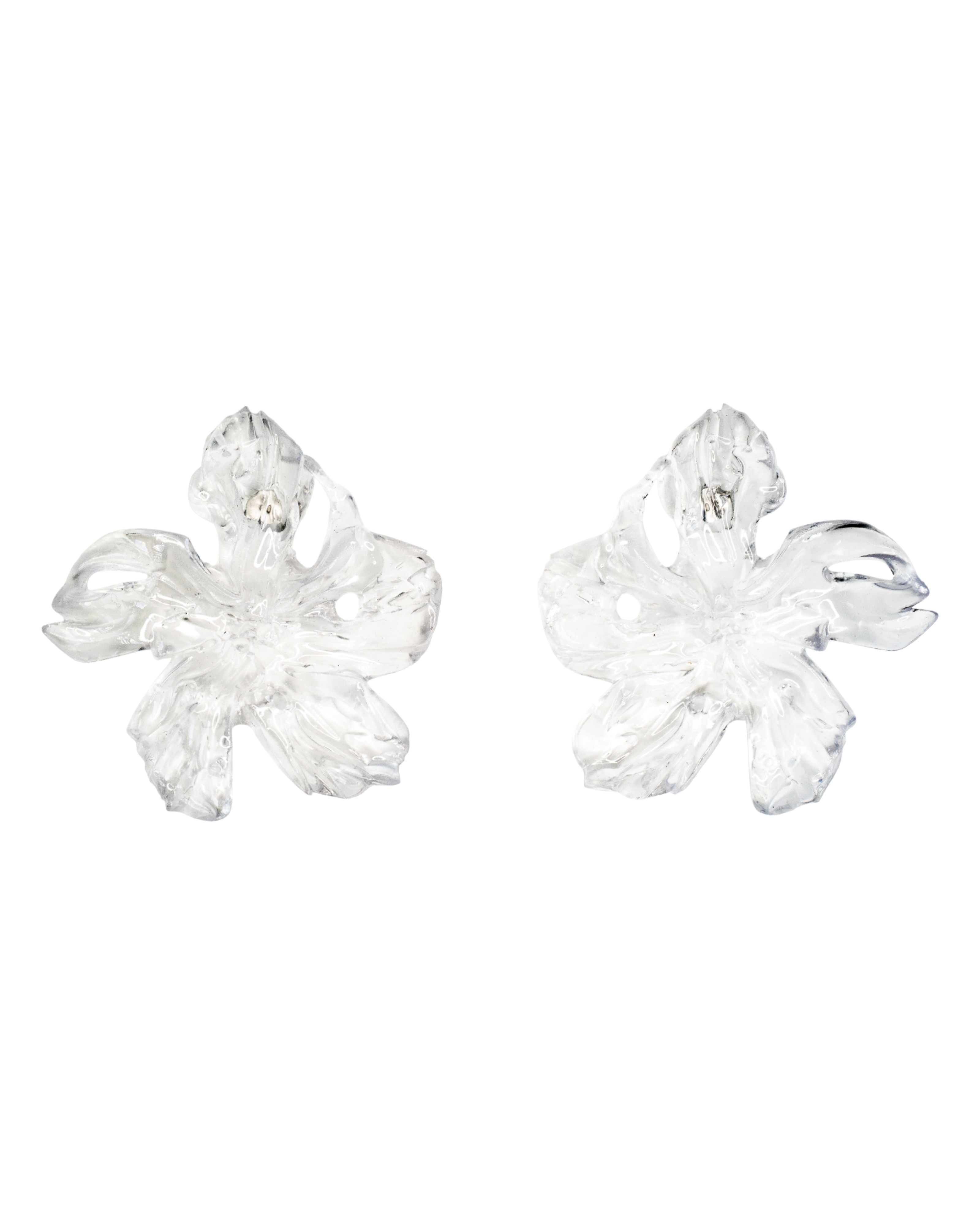 'Clear Gloss Flower Earrings'