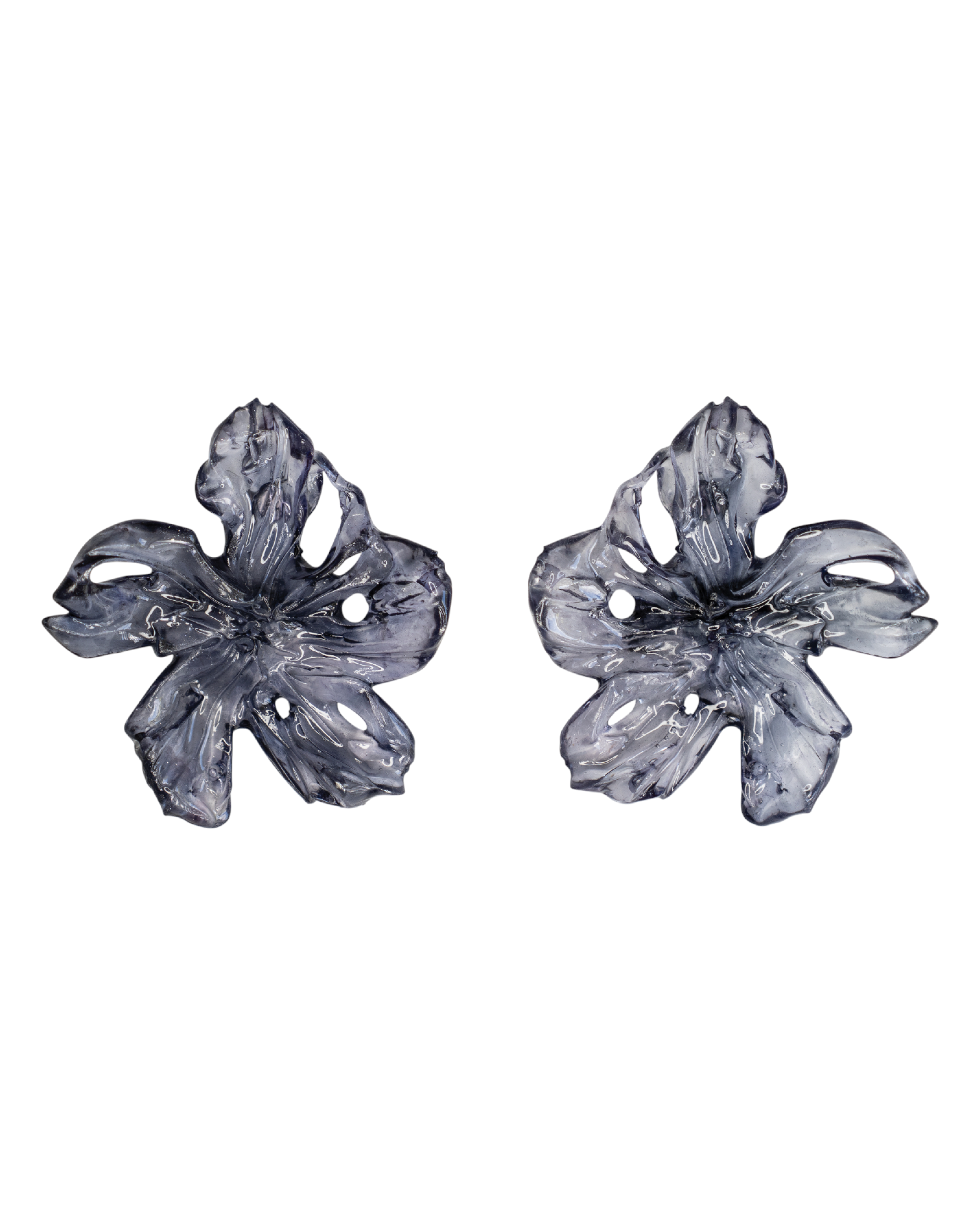 'Large Lavender Flower Earrings'