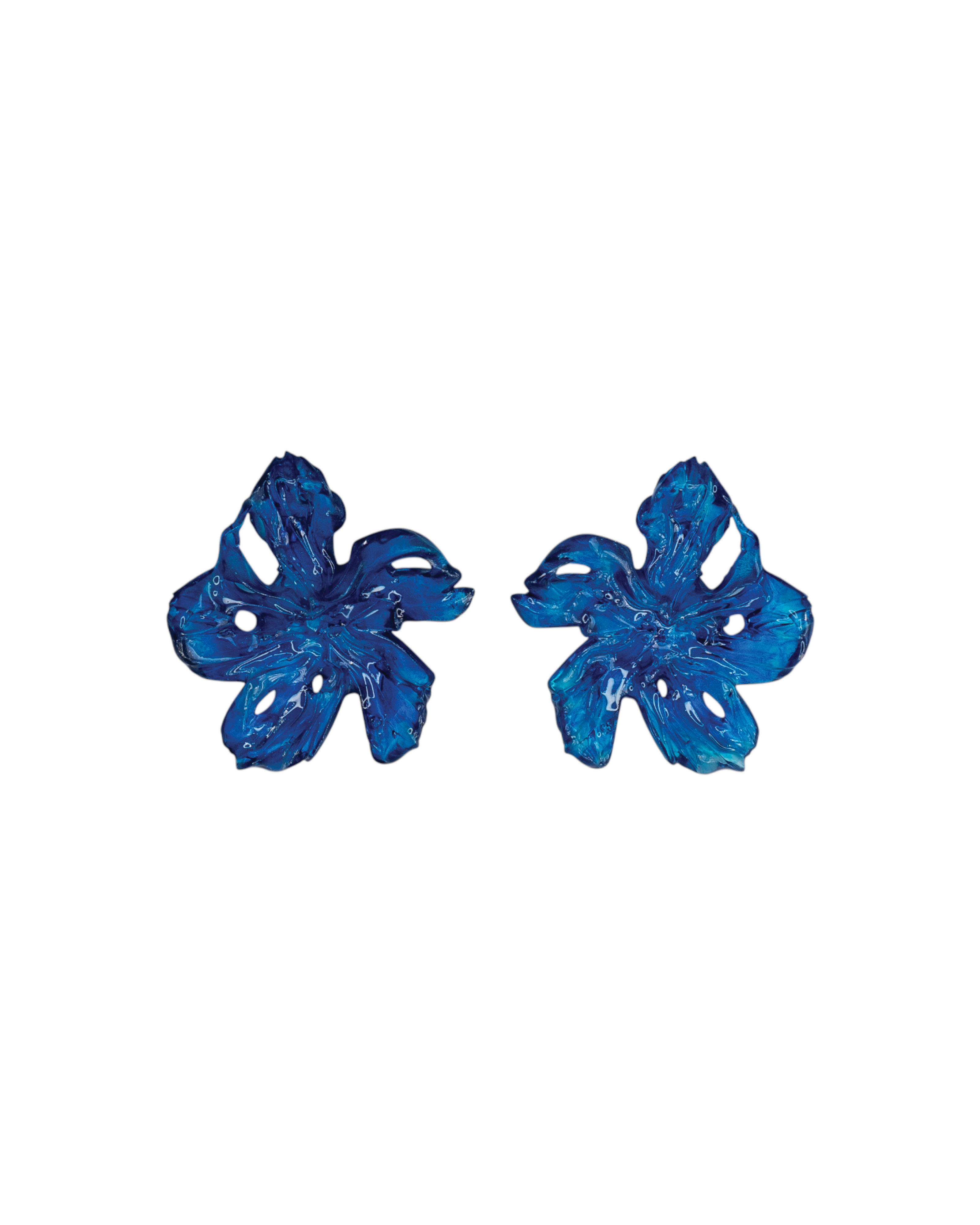 Medium Blue Flower Earrings