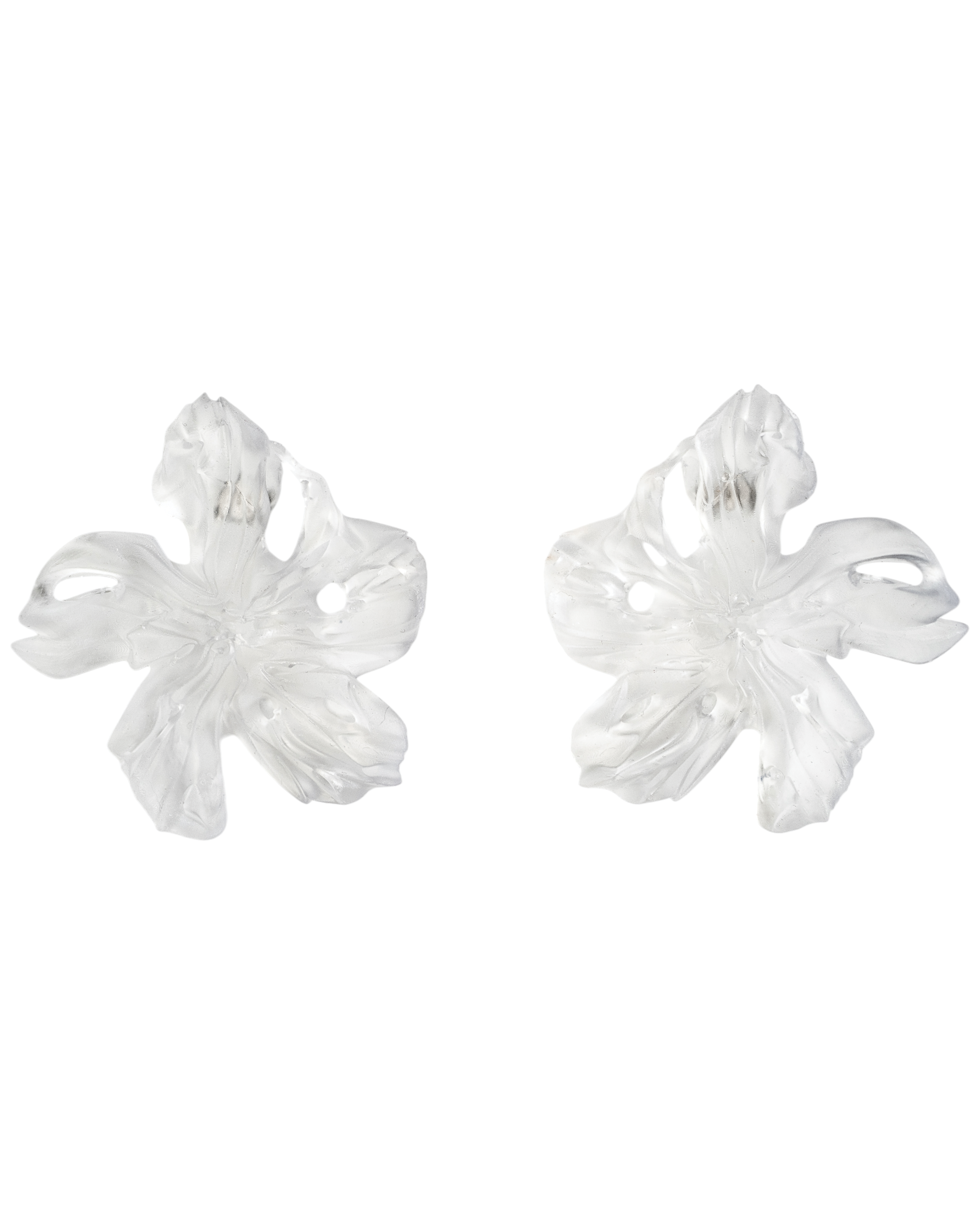 'Clear Flower Earrings'