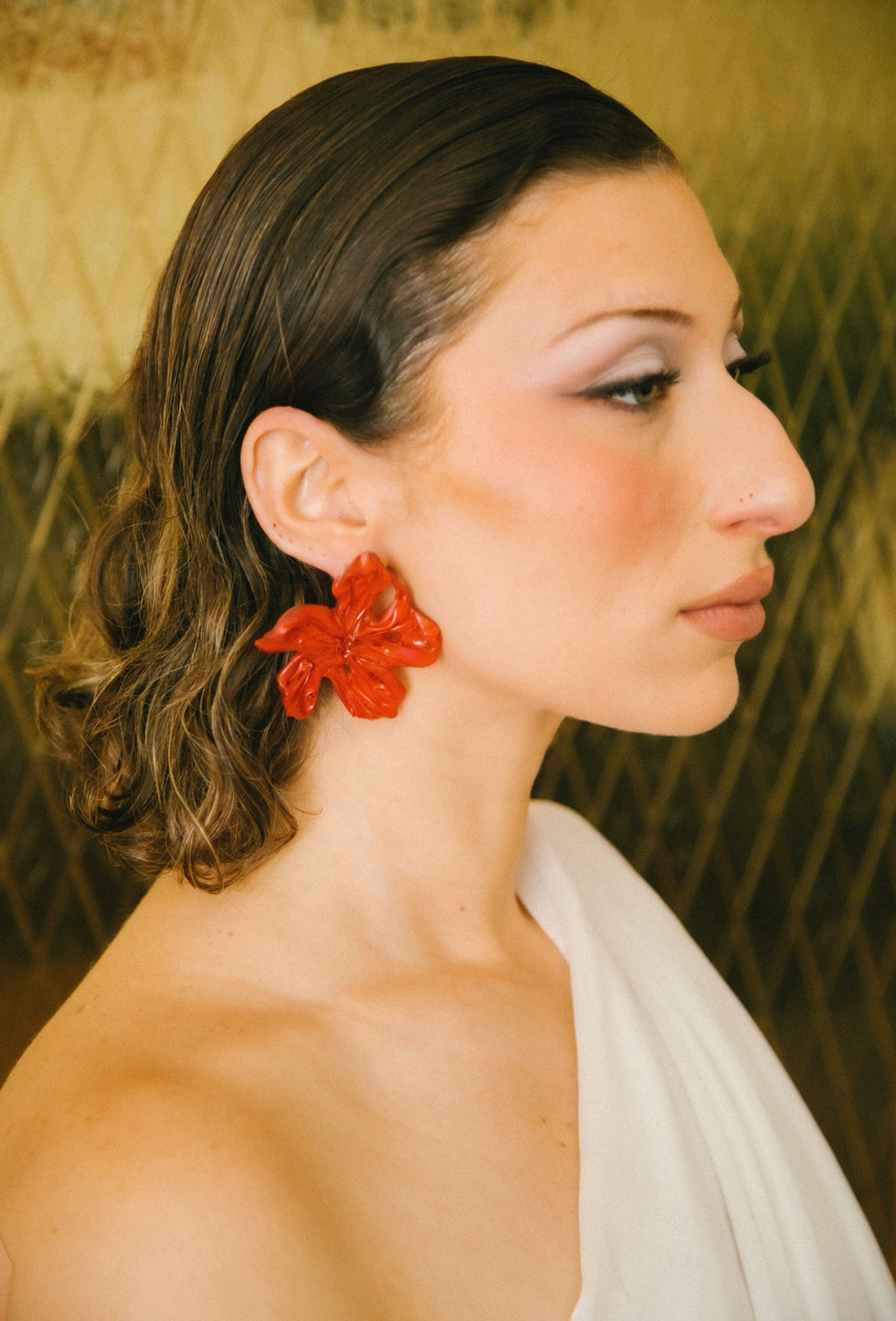 'Red Flower Earrings'