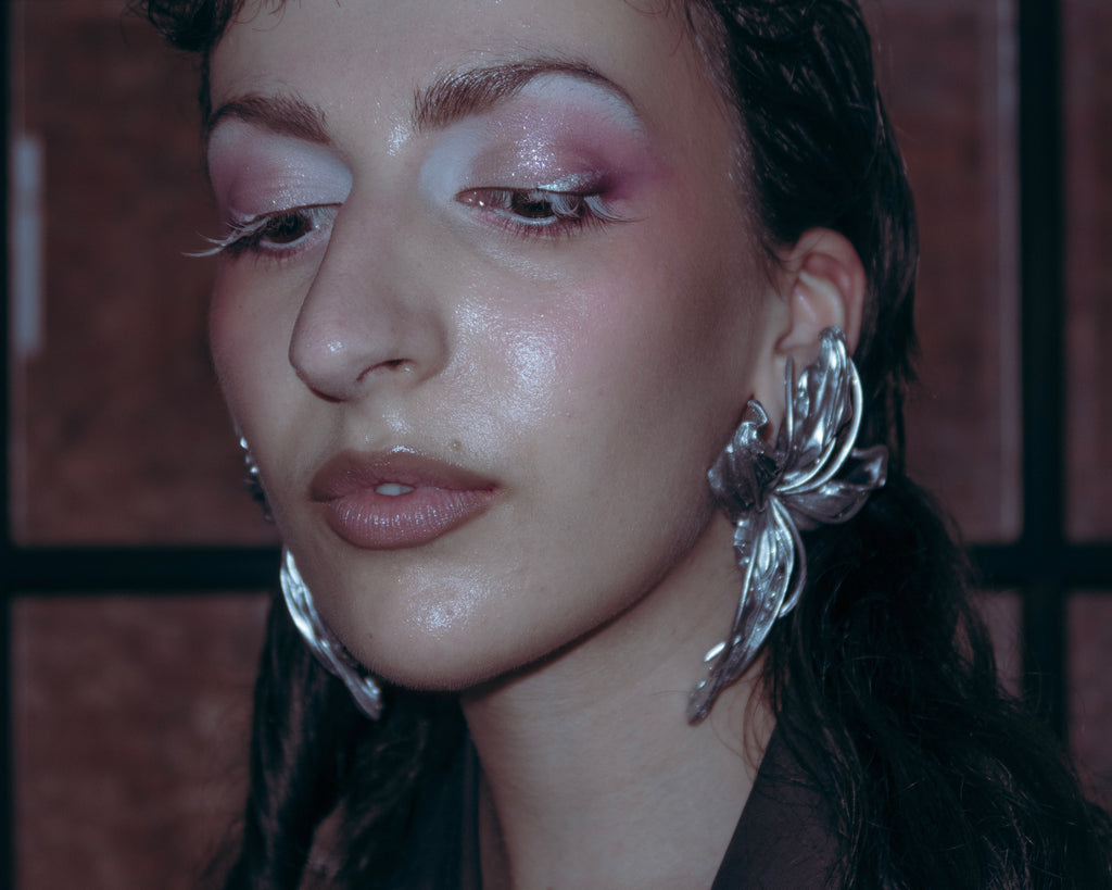 Σταύροσ Λουλούδι (cross flower) earring - Silver