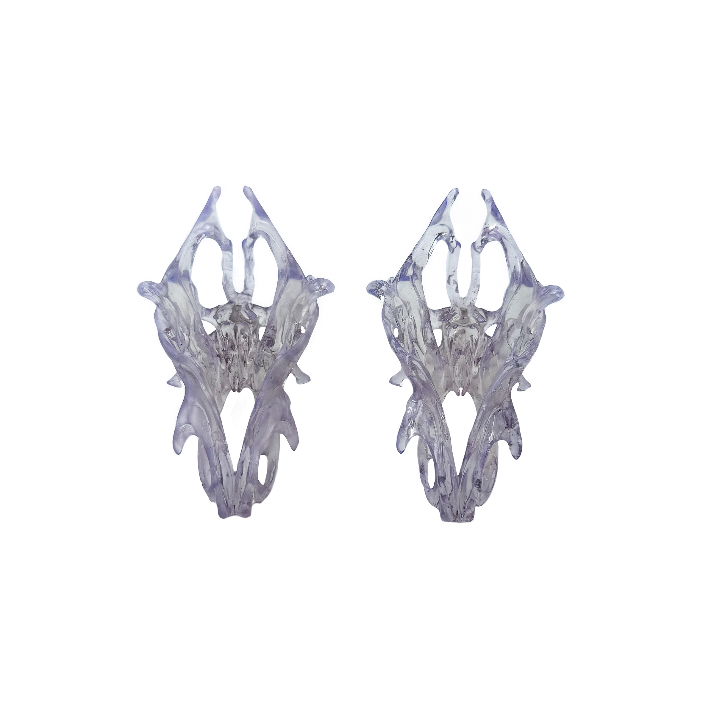 Abstract Twisted Light Purple Earrings, inspired by bones