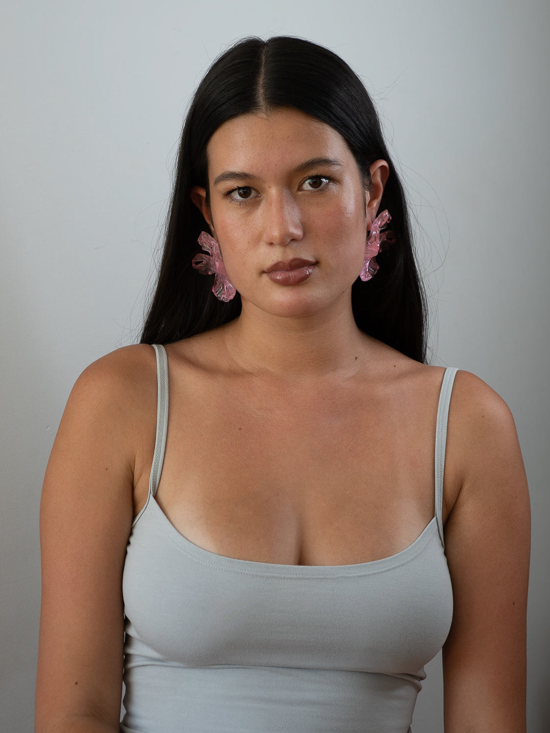 'large ροζ earrings'