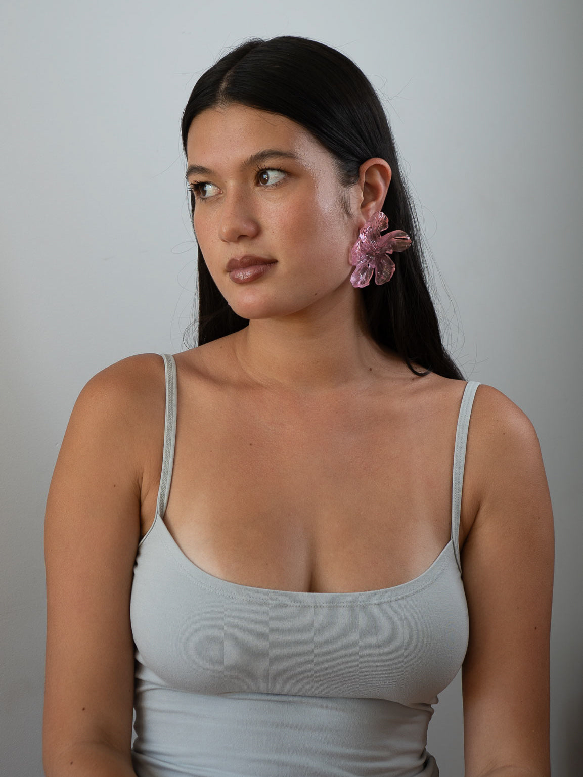 'large ροζ earrings'