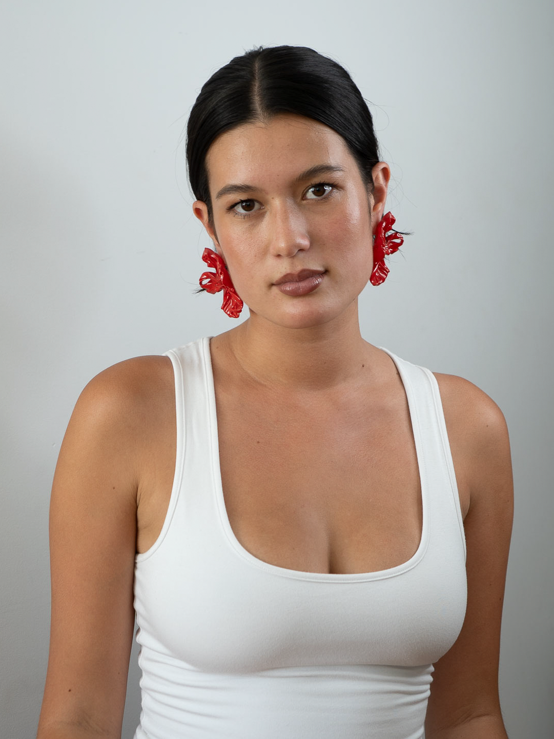 'Red Flower Earrings'