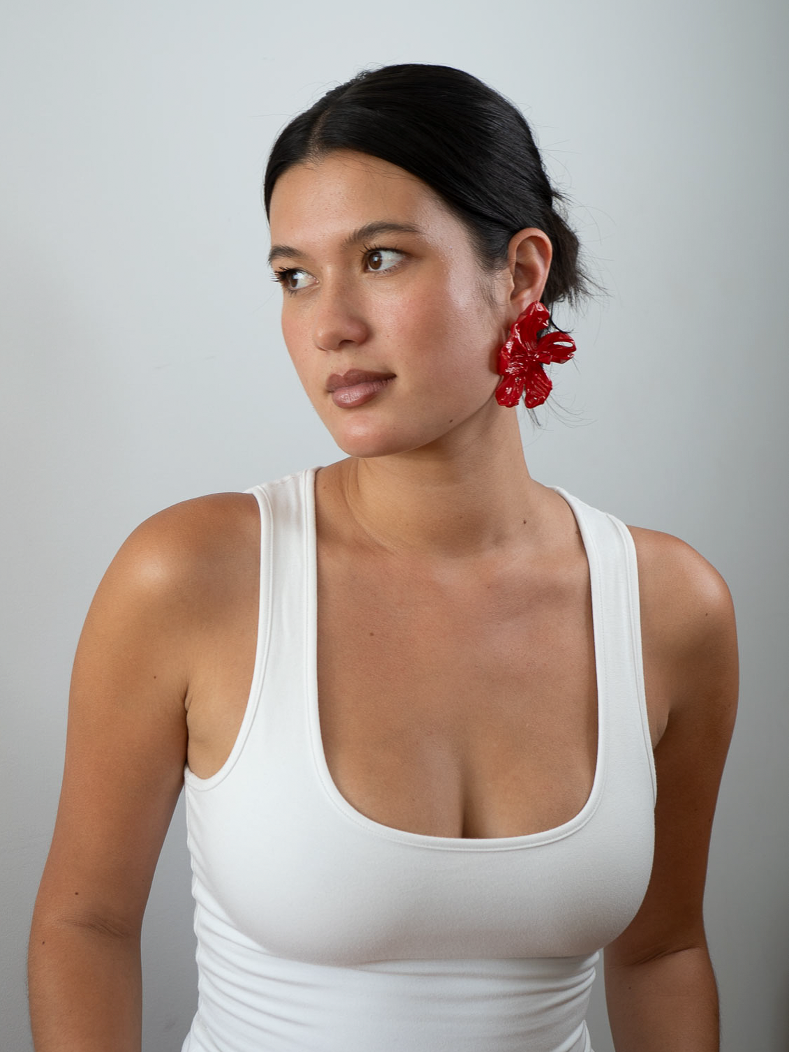 'Red Flower Earrings'