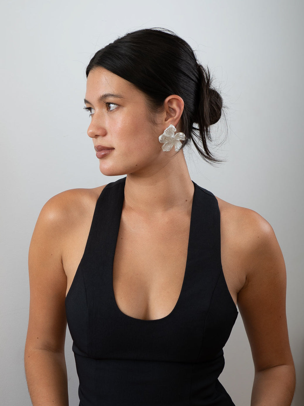 'medium opalescent flower earrings'