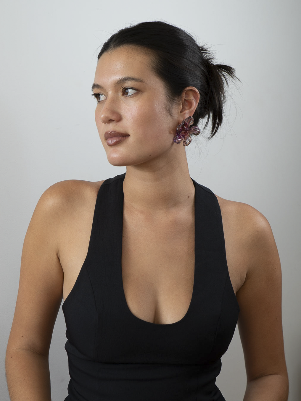 'medium plum brown earrings'