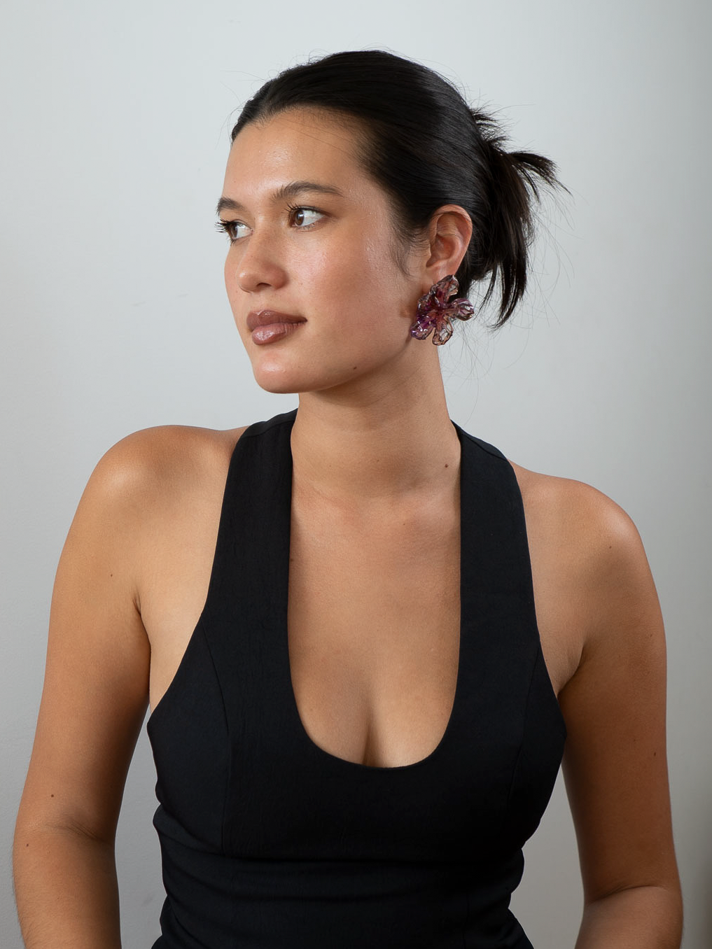 'medium plum brown earrings'