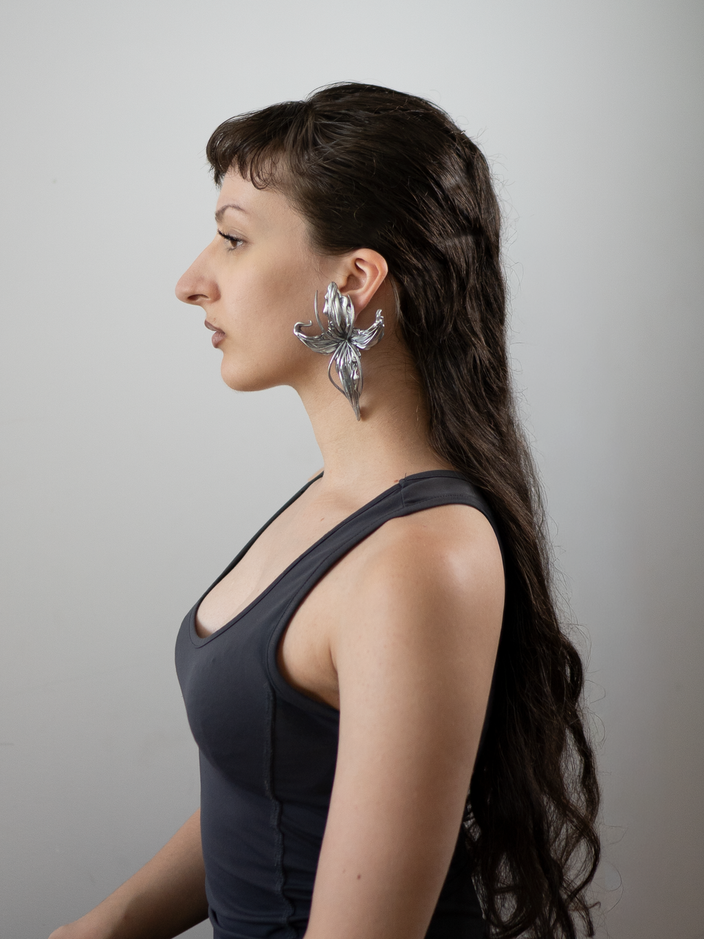 Σταύροσ Λουλούδι (cross flower) earring - Silver