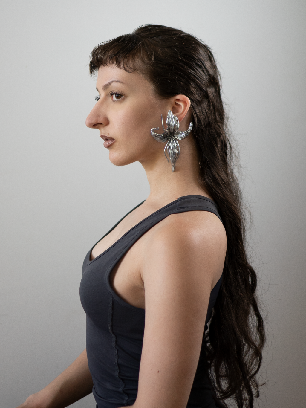 Σταύροσ Λουλούδι (cross flower) earring - Silver