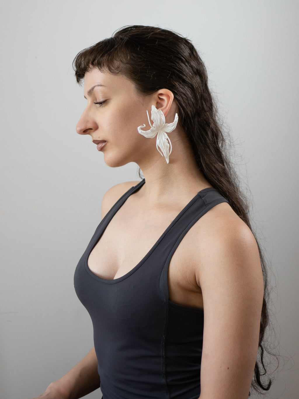 Σταύροσ Λουλούδι (cross flower) earring - White