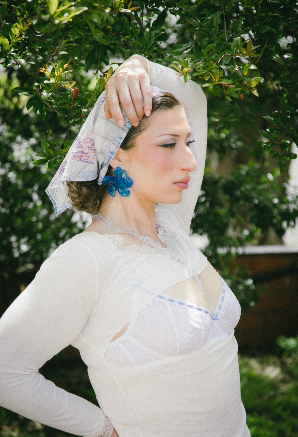 large blue flower earrings