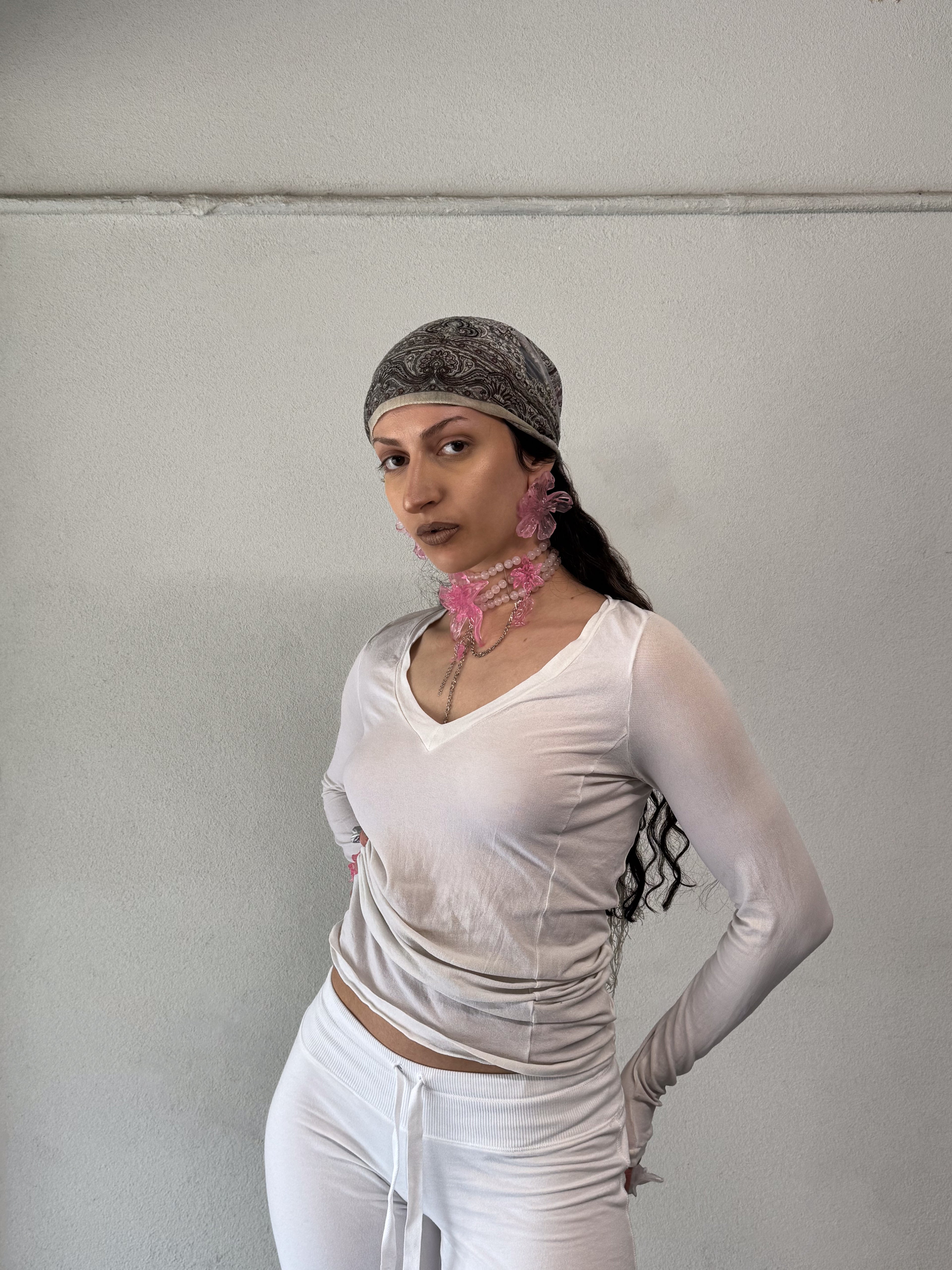 'ροζ quartz choker'