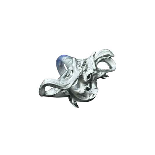 Silver 3D printed chunky twisted resin ring