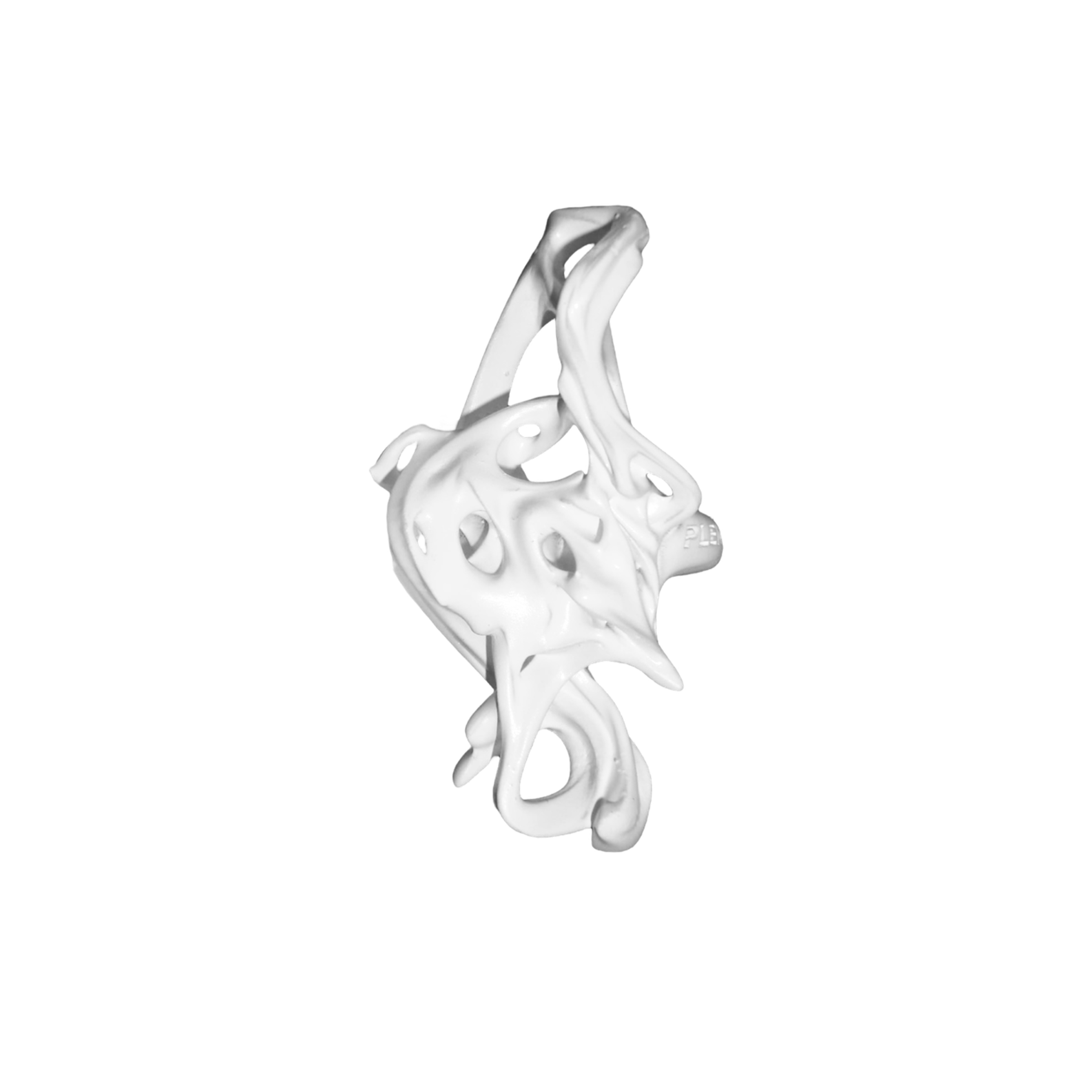White 3D printed bone-fossil like inspired resin ring