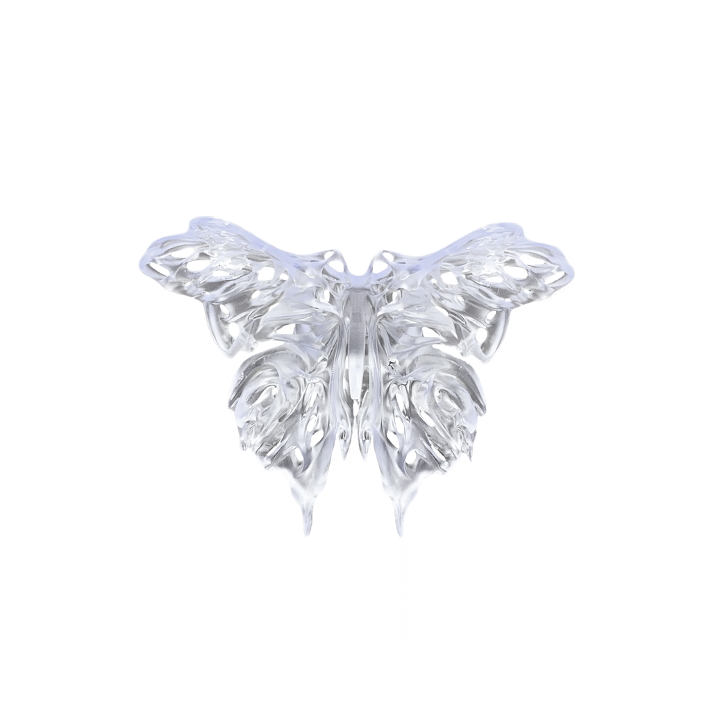 Clear abstract butterfly resin 3D printed ring jewellery