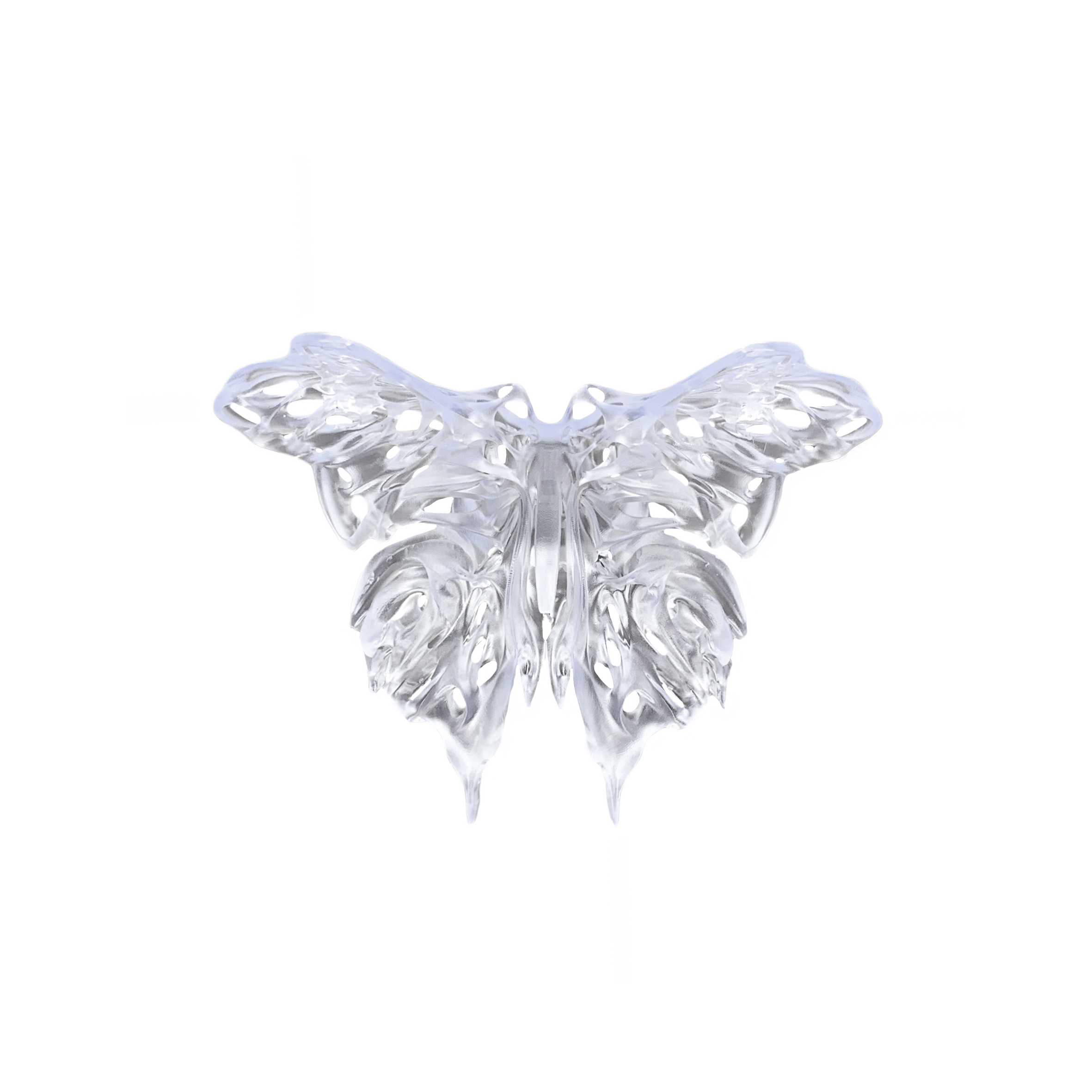 Clear abstract butterfly resin 3D printed ring jewellery