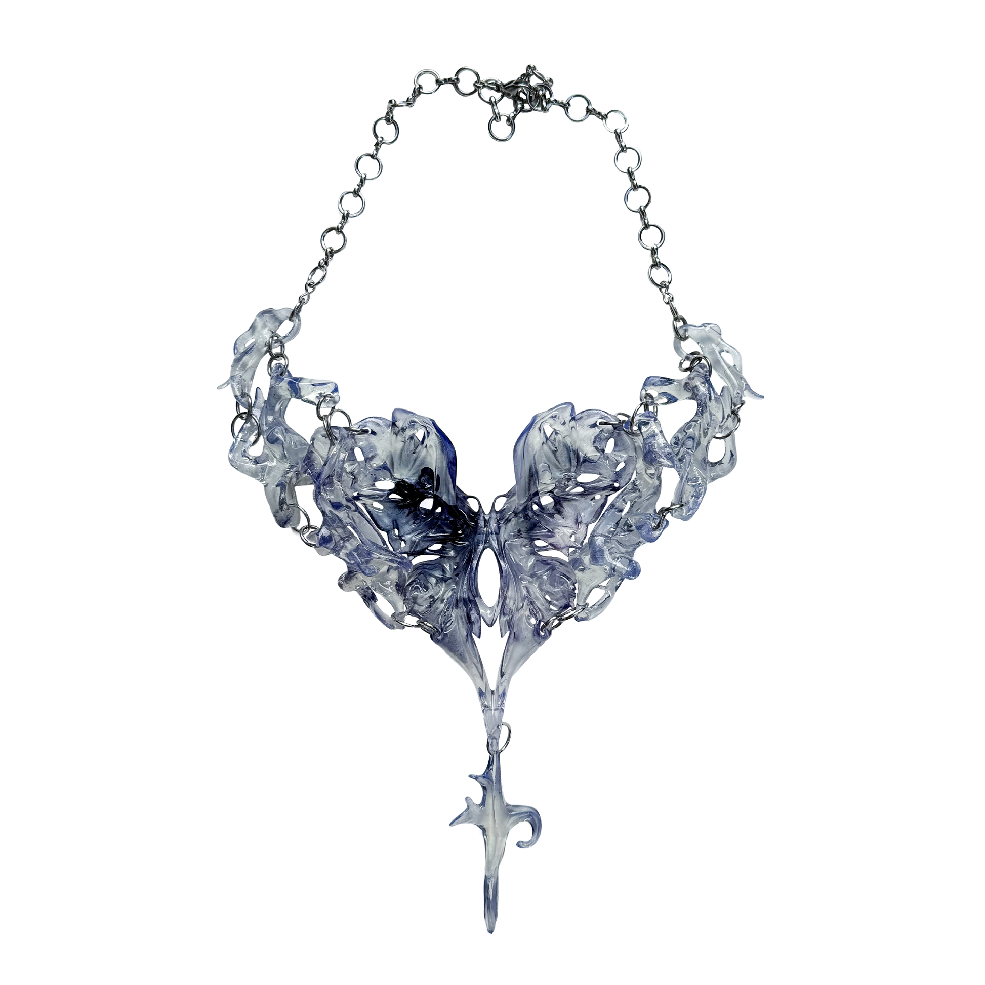 Elaborate statement abstract necklace with heart inspiration