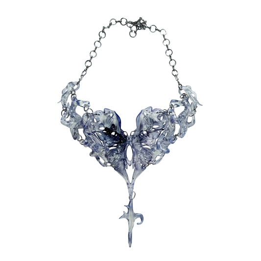 Elaborate statement abstract necklace with heart inspiration