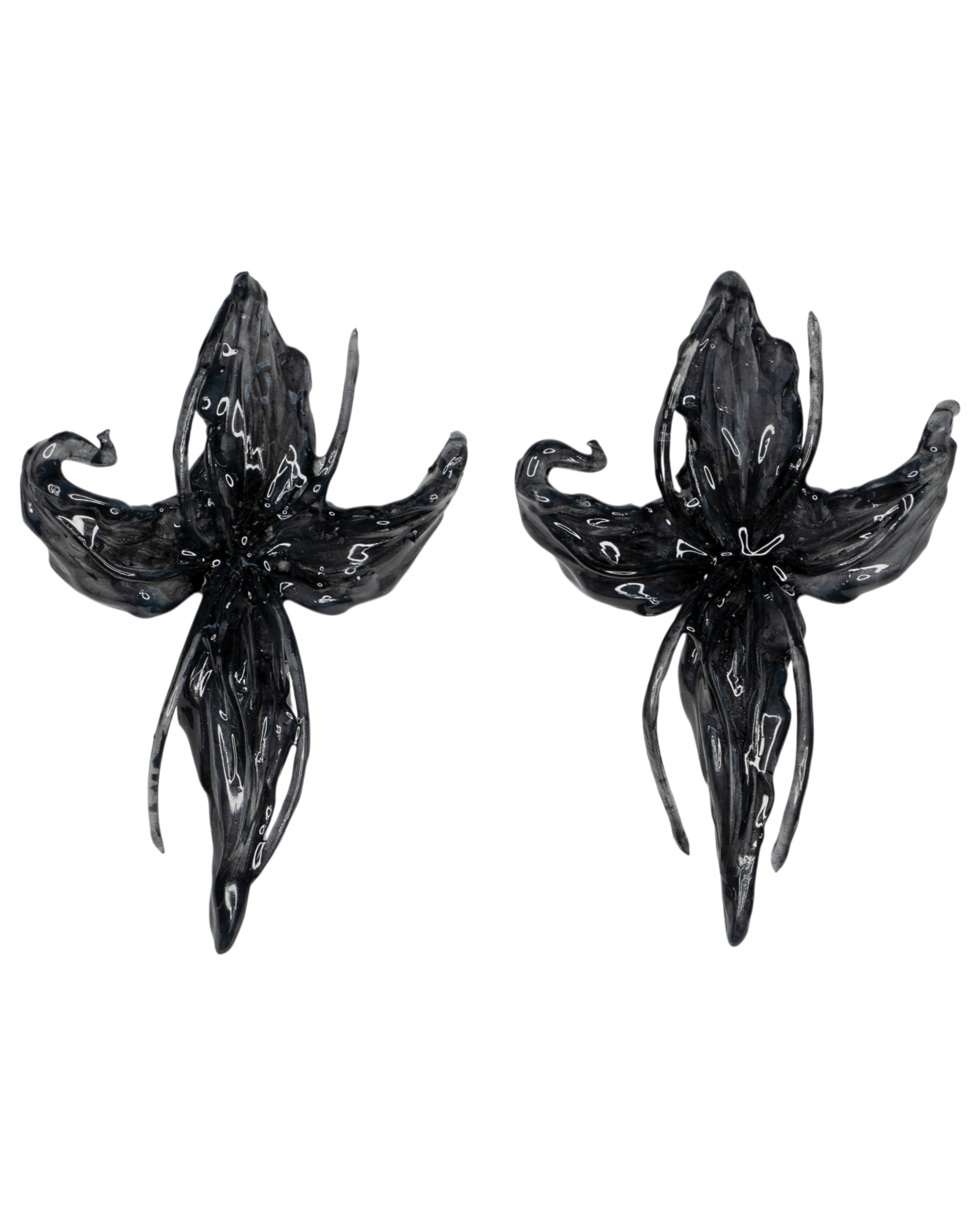 Σταύροσ Λουλούδι (cross flower) earring - smoky black