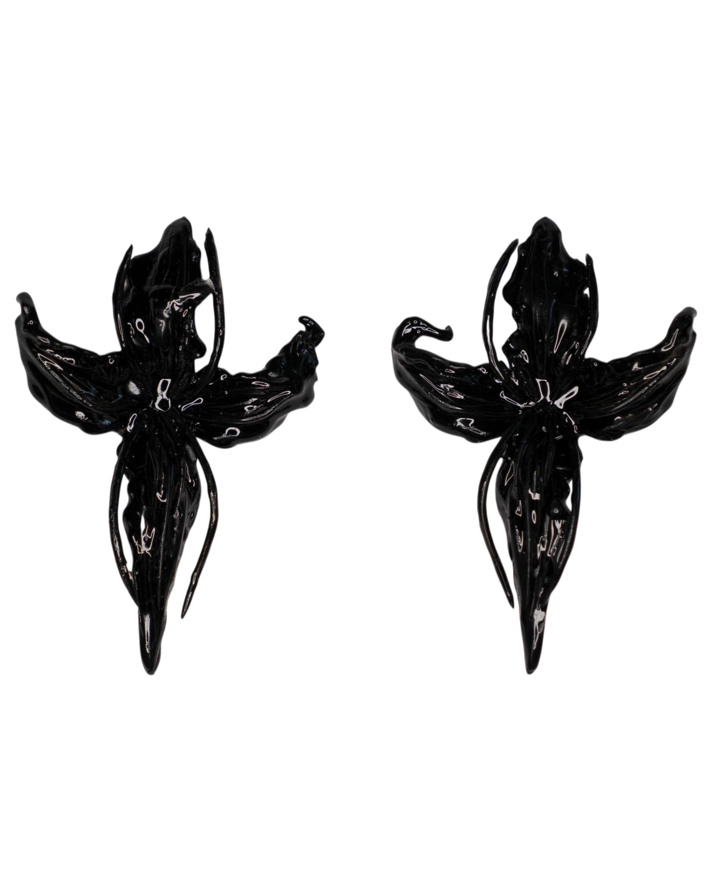Σταύροσ Λουλούδι (cross flower) earring - Noir