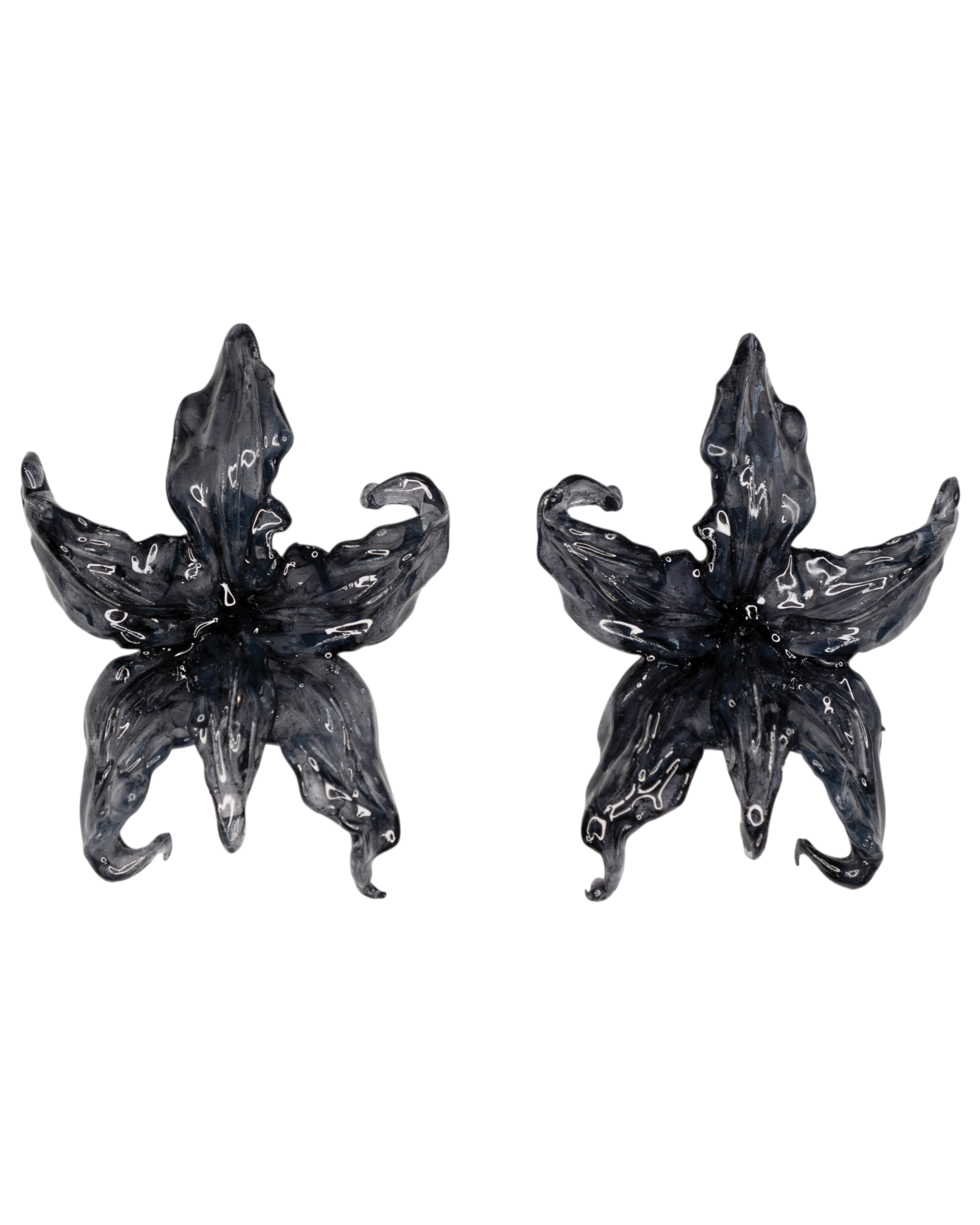 Άνθη (anthi) earring - smoky black