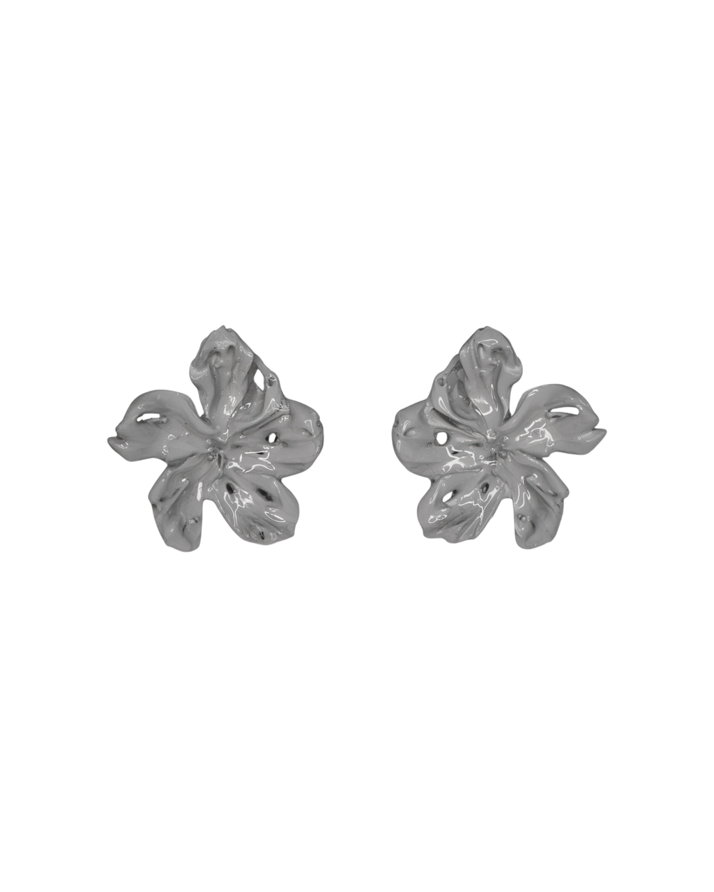'medium γκρί (𝘨𝘳𝘦𝘺) flower earrings'