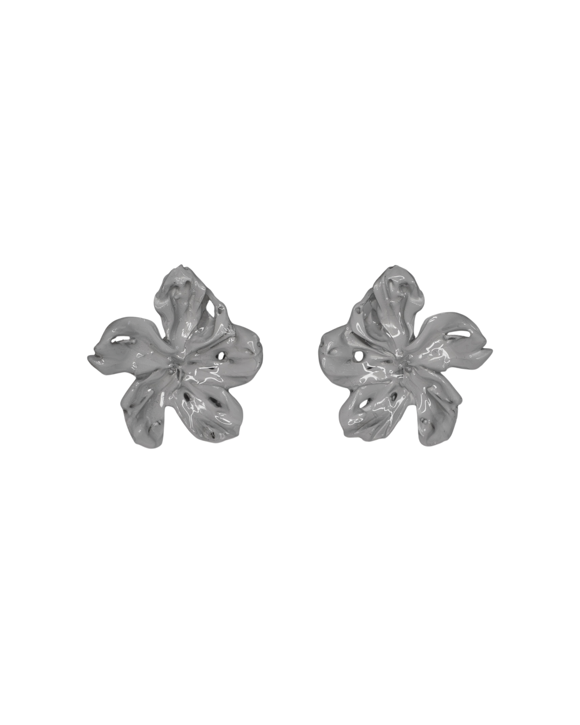 'medium γκρί (𝘨𝘳𝘦𝘺) flower earrings'