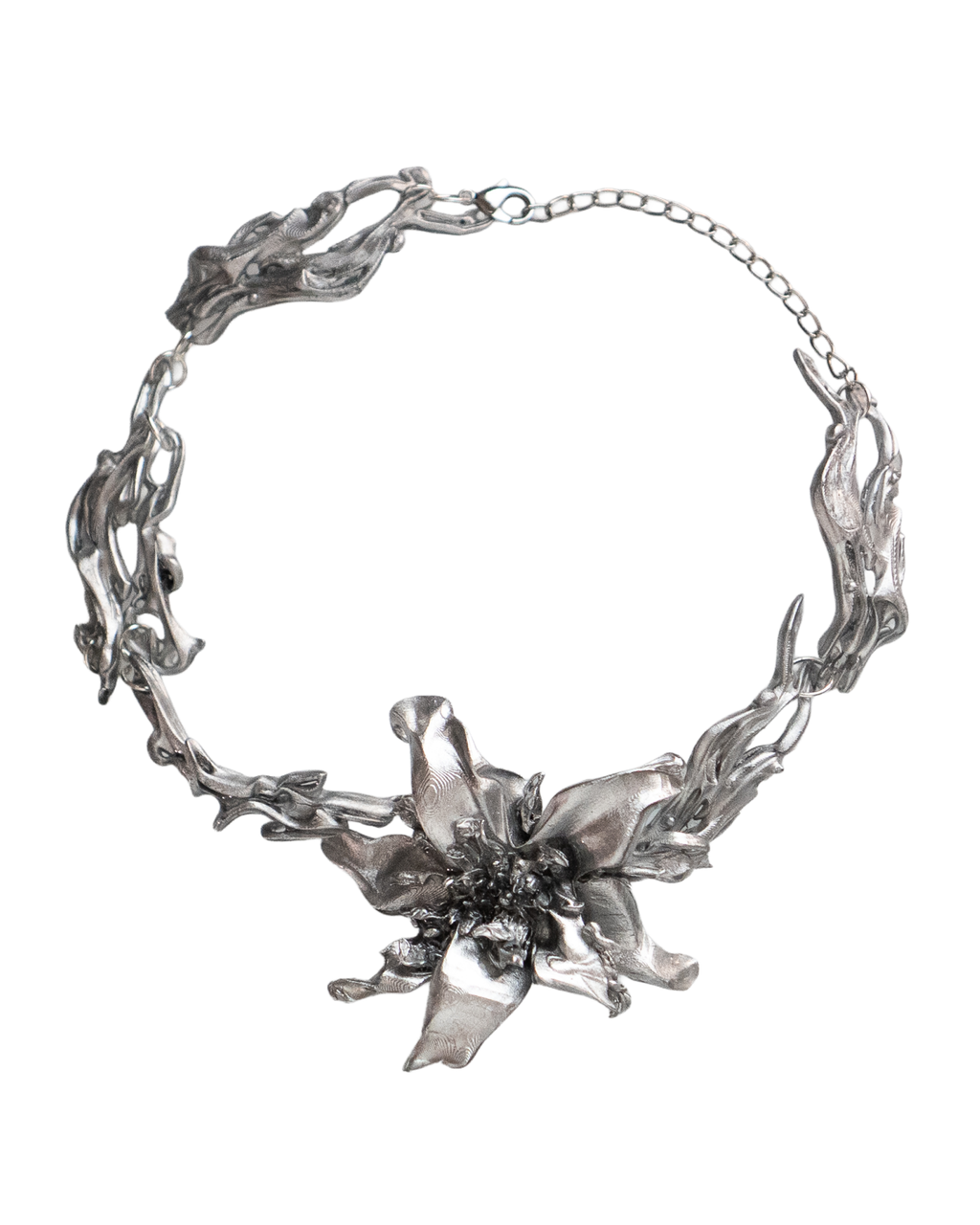 'floral κόσμος necklace' - silver
