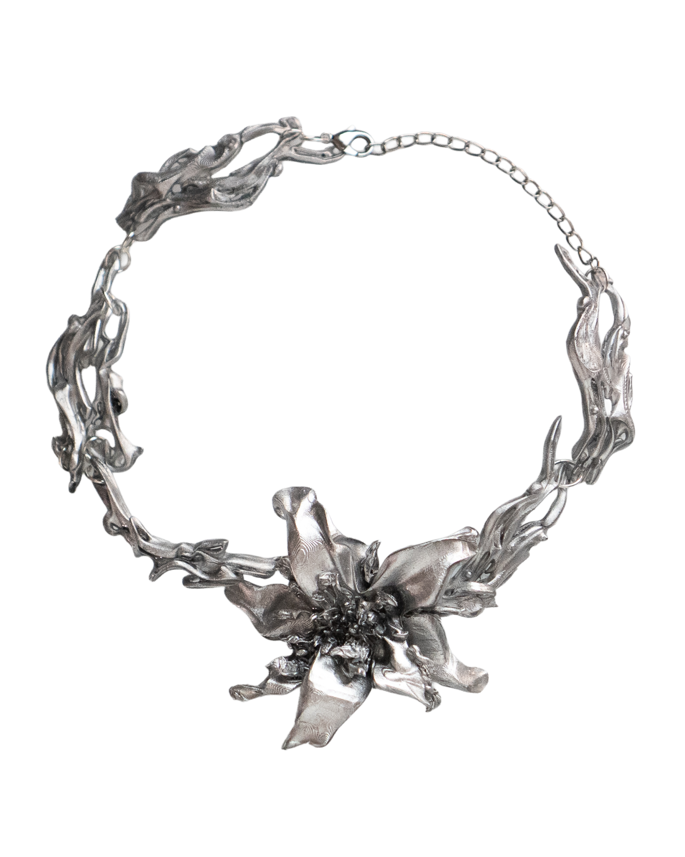'floral κόσμος necklace' - silver