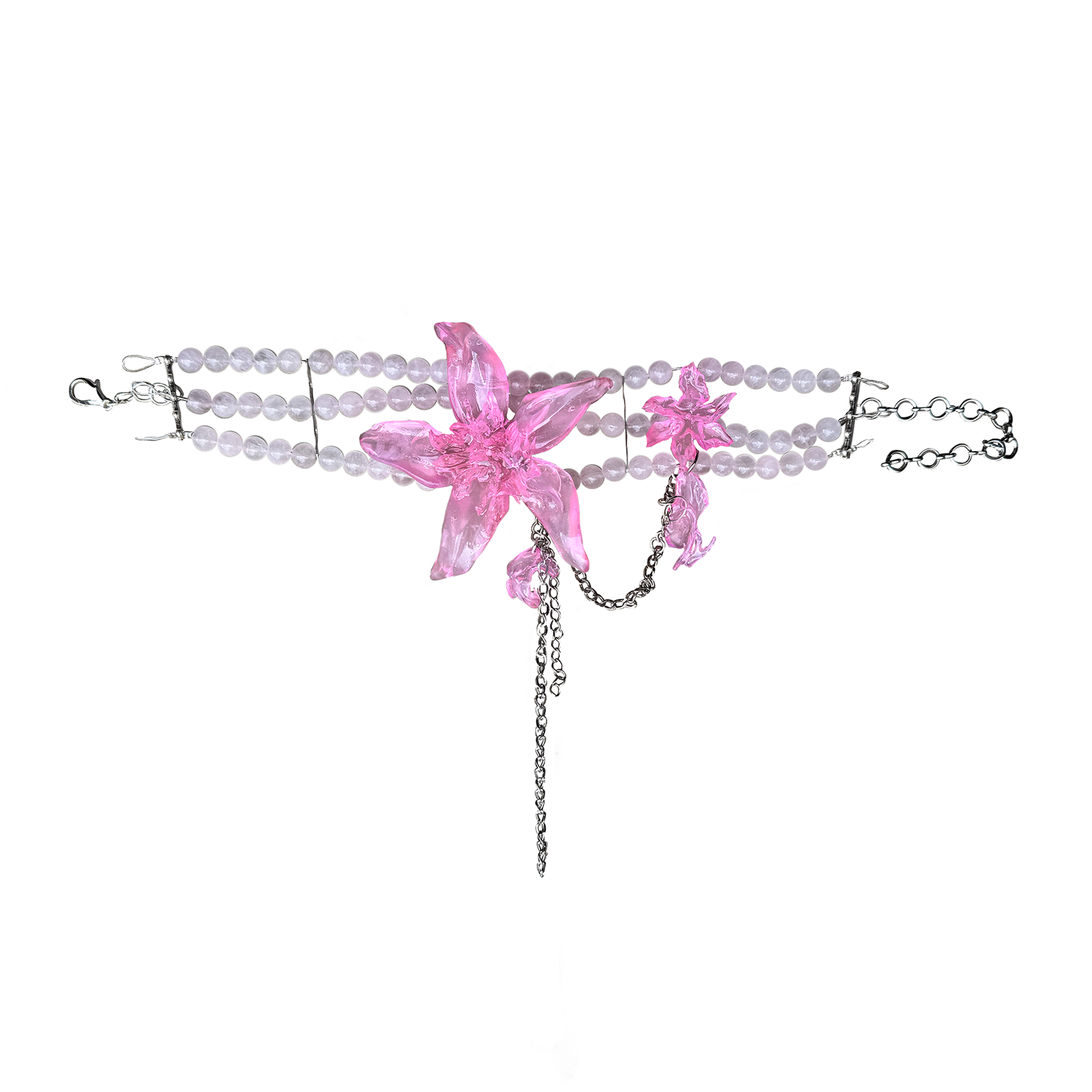 'ροζ quartz choker'