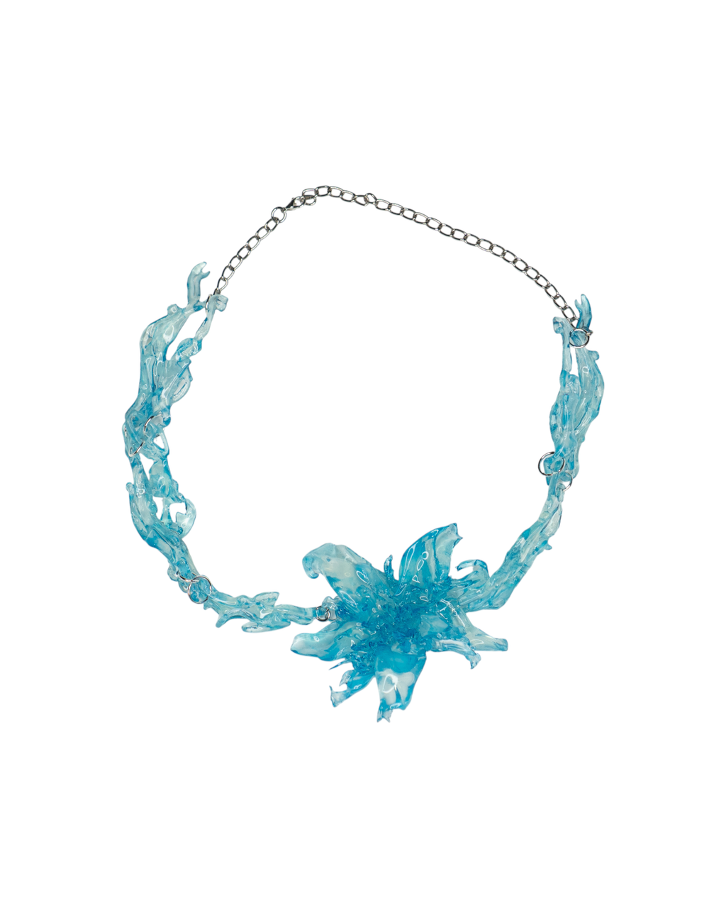 'floral κόσμος necklace' - blue