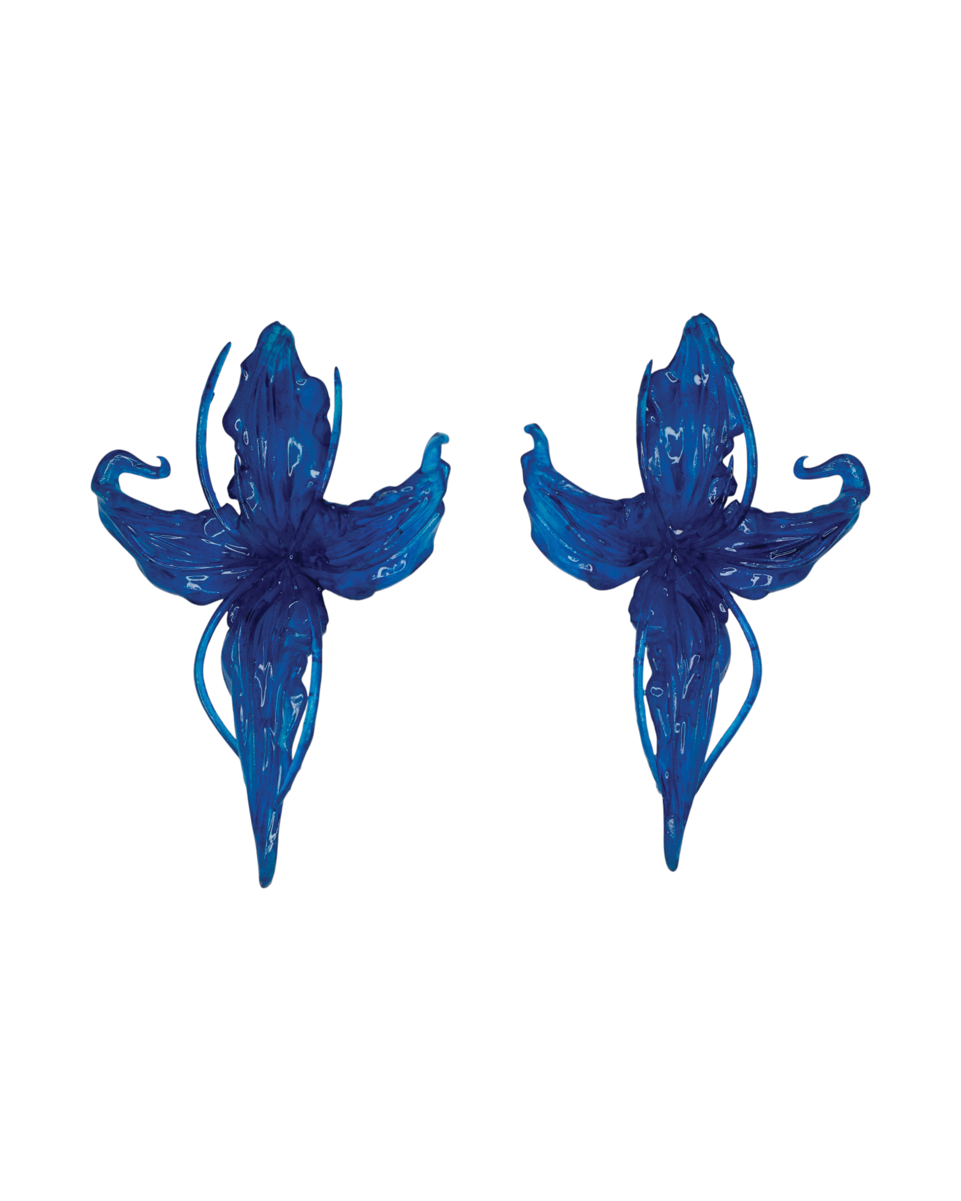 PRE ORDER - Σταύροσ Λουλούδι (cross flower) earring - Navy