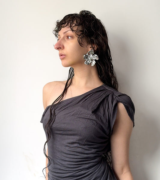 'Silver Flower Earrings'